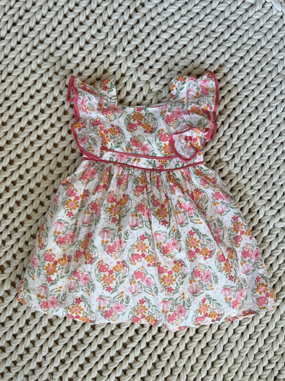 Isaac Mizrahi size 5t NWOT Girls Floral Ruffle Dress in Pink & White